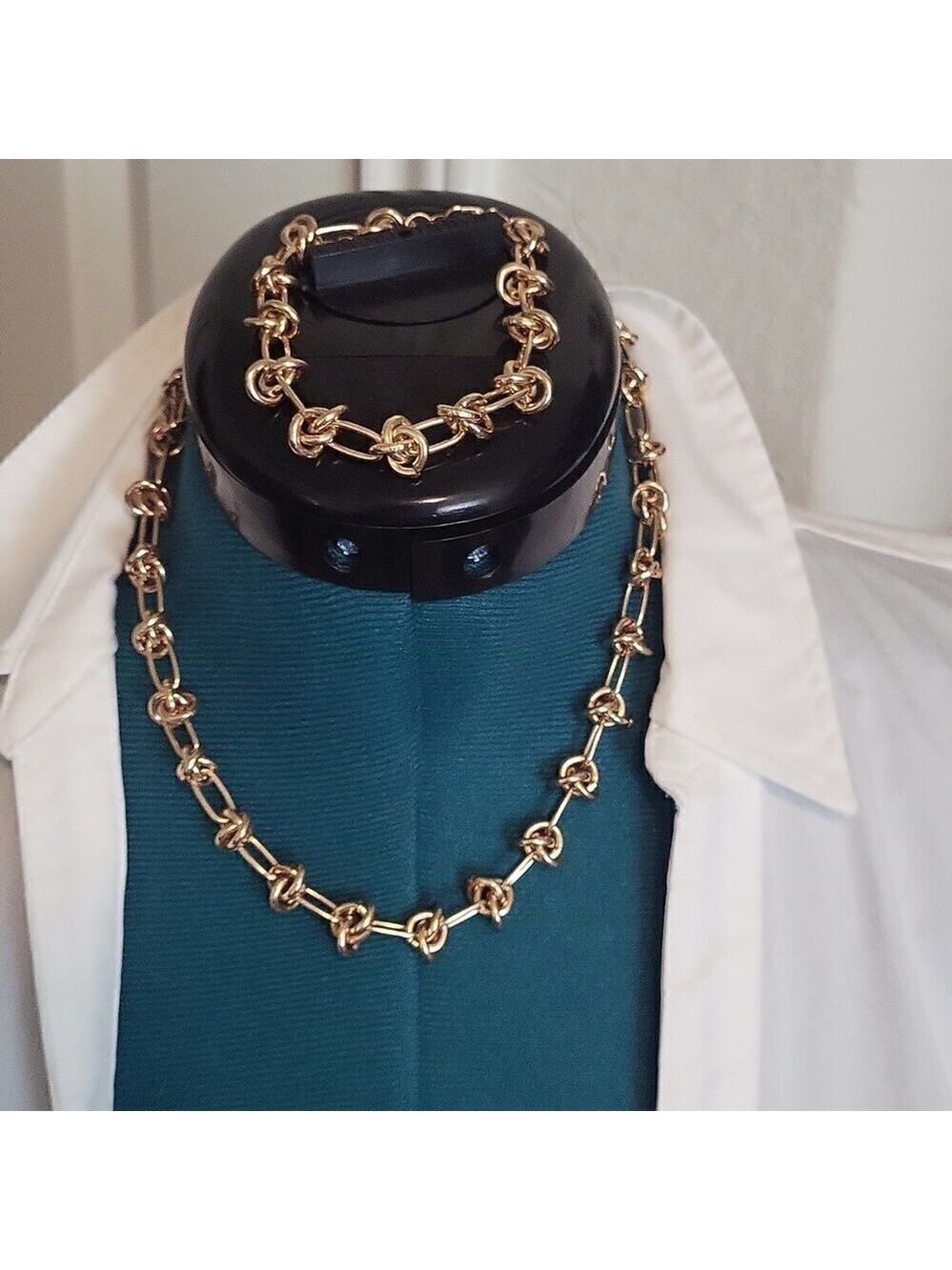 2 pc Necklace/ Bracelet Punk Style Jewelry Trendy Chain In Thorn Shape